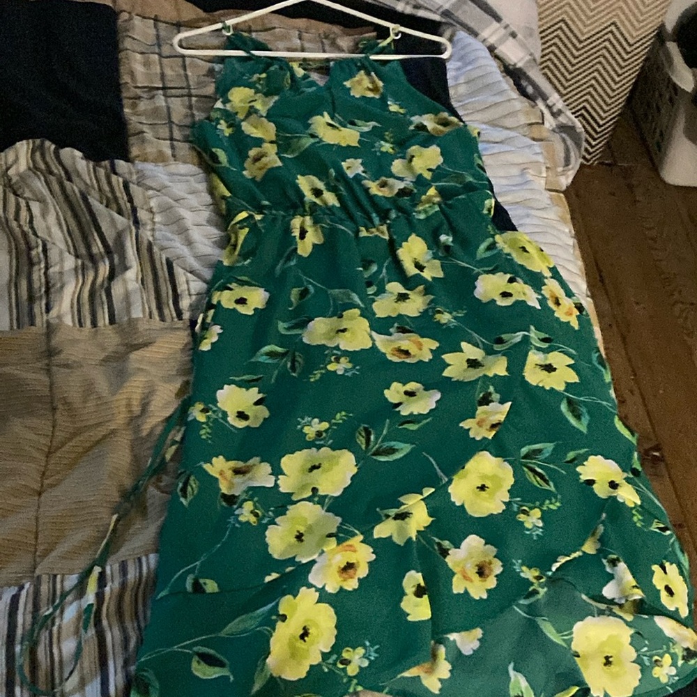 Green Floral Maxi Dress